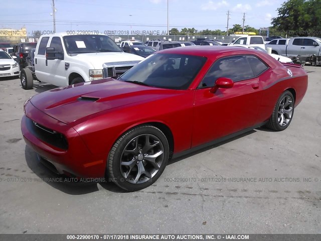 2C3CDZAG4FH803825 - 2015 DODGE CHALLENGER SXT RED photo 2