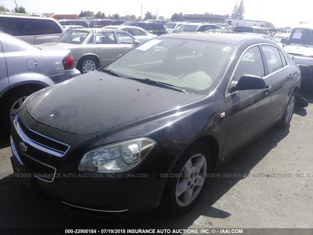 1G1ZG57B98F172908 - 2008 CHEVROLET MALIBU LS BLACK photo 2