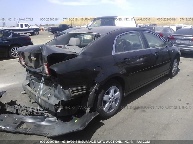 1G1ZG57B98F172908 - 2008 CHEVROLET MALIBU LS BLACK photo 4