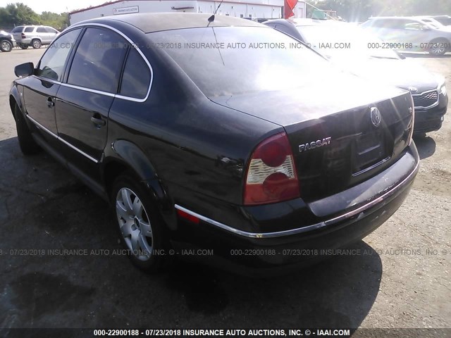 WVWRH63B02P045580 - 2002 VOLKSWAGEN PASSAT GLX BLACK photo 3