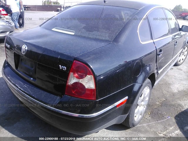 WVWRH63B02P045580 - 2002 VOLKSWAGEN PASSAT GLX BLACK photo 4