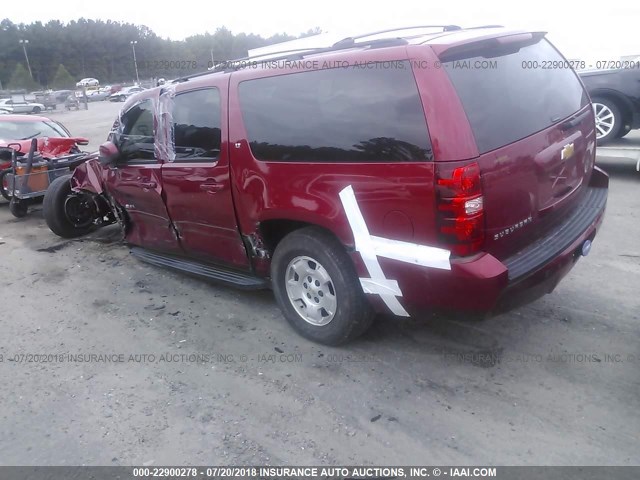 1GNSCJE01ER167198 - 2014 CHEVROLET SUBURBAN C1500 LT RED photo 3