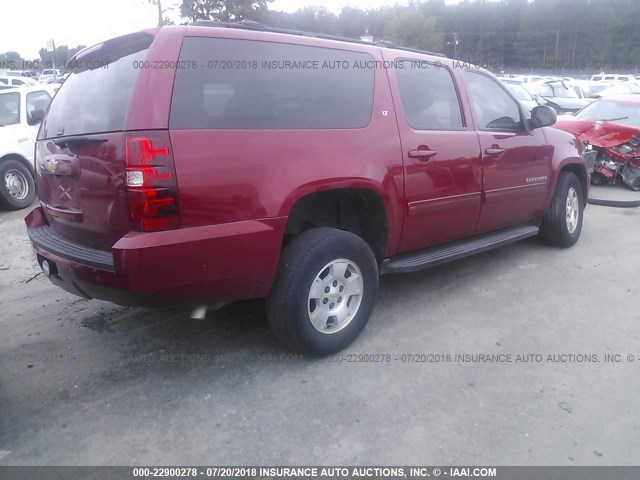 1GNSCJE01ER167198 - 2014 CHEVROLET SUBURBAN C1500 LT RED photo 4