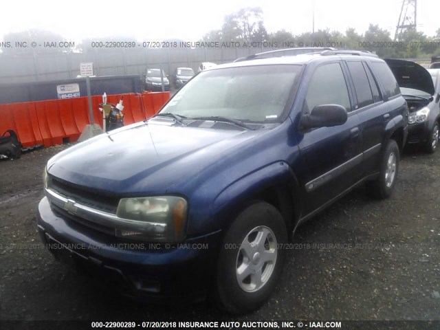 1GNDT13S632241945 - 2003 CHEVROLET TRAILBLAZER  BLUE photo 2