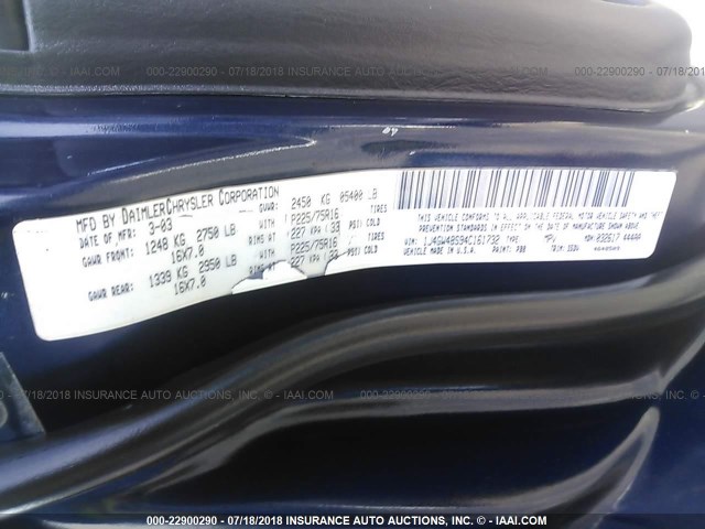 1J4GW48S94C161732 - 2004 JEEP GRAND CHEROKEE  蓝色 照片 9