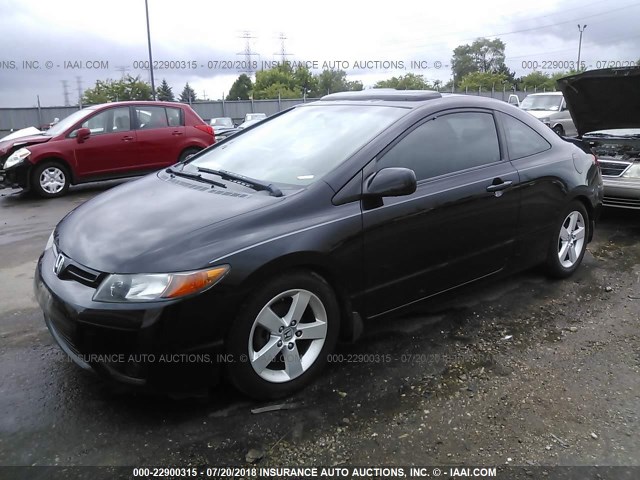 2HGFG12998H542715 - 2008 HONDA CIVIC EXL BLACK photo 2
