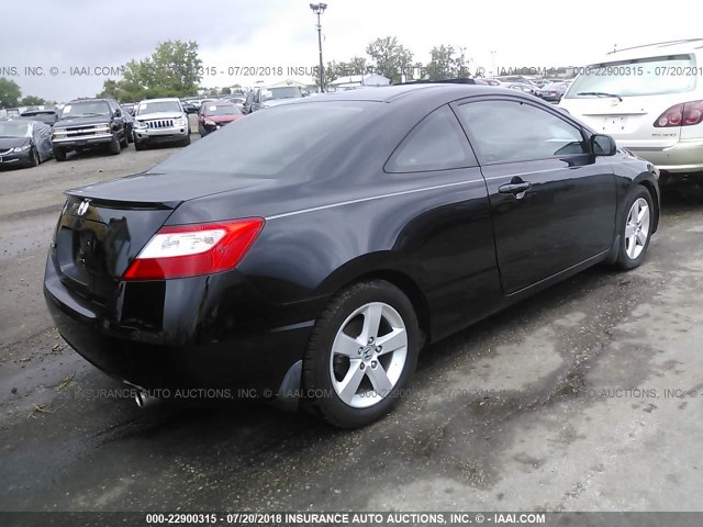 2HGFG12998H542715 - 2008 HONDA CIVIC EXL BLACK photo 4