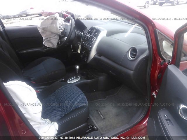 3N1CE2CP3FL417162 - 2015 NISSAN VERSA NOTE S/S PLUS/SV/SL/SR RED photo 5