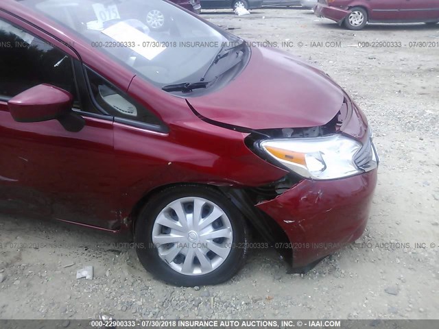 3N1CE2CP3FL417162 - 2015 NISSAN VERSA NOTE S/S PLUS/SV/SL/SR RED photo 6