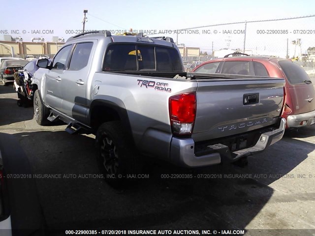 3TMAZ5CN3GM009247 - 2016 TOYOTA TACOMA DBL CAB/SR5/TRD SPORT/OR SILVER photo 3