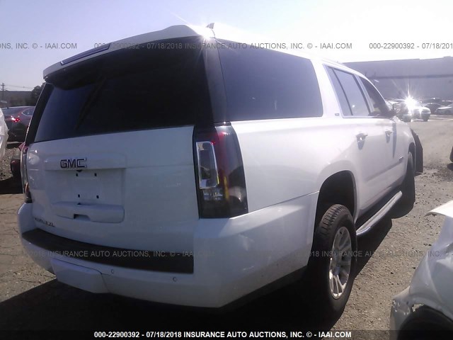 1GKS1GKC8JR346627 - 2018 GMC YUKON XL C1500 SLT WHITE photo 4