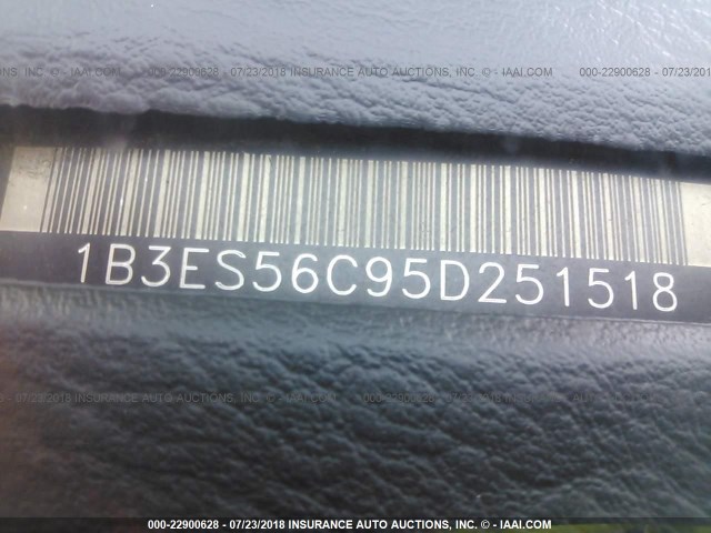 1B3ES56C95D251518 - 2005 DODGE NEON SXT 灰色 照片 9