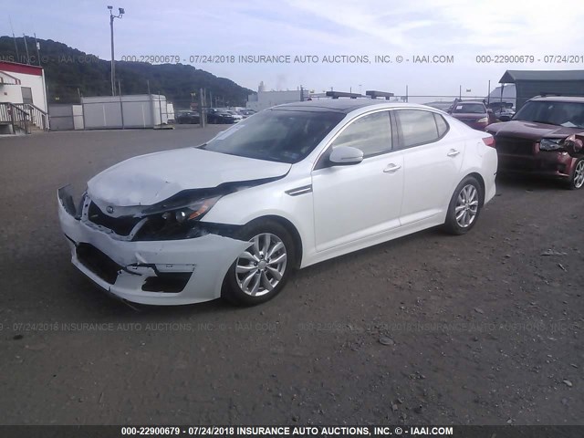 5XXGN4A71FG429934 - 2015 KIA OPTIMA EX WHITE photo 2