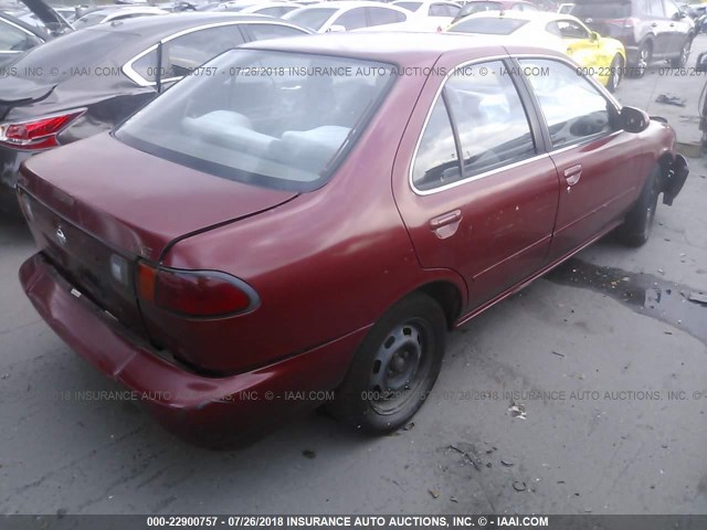 3N1AB41D8WL065491 - 1998 NISSAN SENTRA XE/GXE RED photo 4