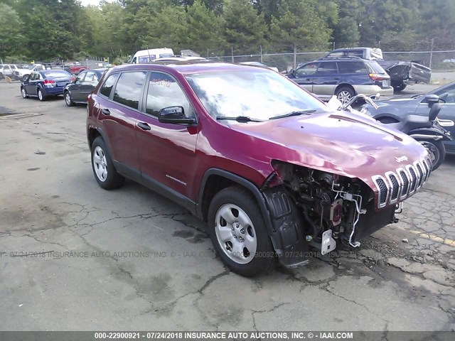 1C4PJMAB0EW180930 - 2014 JEEP CHEROKEE SPORT RED photo 1