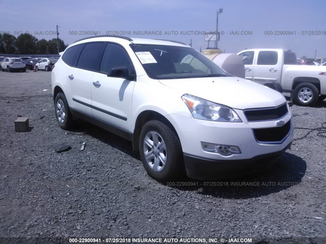 1GNKRFED5CJ164864 - 2012 CHEVROLET TRAVERSE LS WHITE photo 1