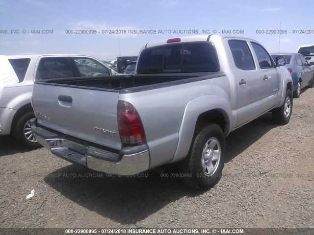 5TEJU62N55Z071979 - 2005 TOYOTA TACOMA DOUBLE CAB PRERUNNER SILVER photo 4