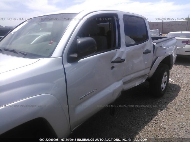 5TEJU62N55Z071979 - 2005 TOYOTA TACOMA DOUBLE CAB PRERUNNER SILVER photo 6