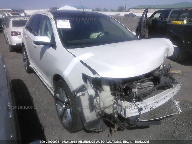 2FMDK4AK9EBA84940 - 2014 FORD EDGE SPORT WHITE photo 1