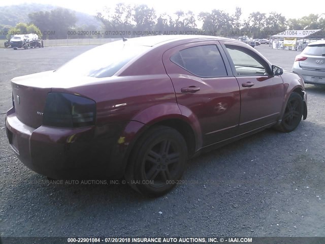 1B3LC56K38N598885 - 2008 DODGE AVENGER SXT ORANGE photo 4