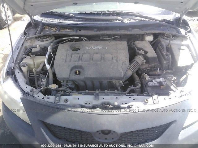 2T1BU4EE2AC321392 - 2010 TOYOTA COROLLA S/LE/XLE SILVER photo 10