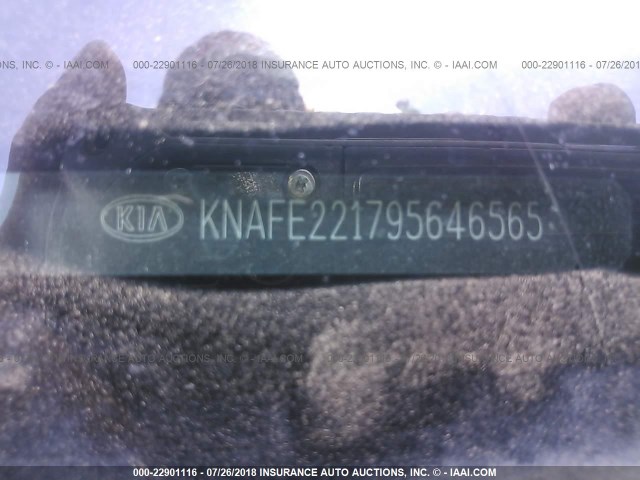 KNAFE221795646565 - 2009 KIA SPECTRA EX/LX/SX BLACK photo 9