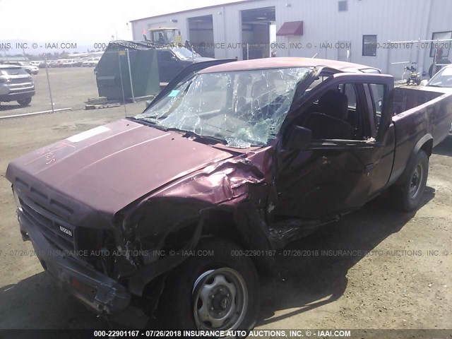 1N6HD16Y7KC346331 - 1989 NISSAN D21 KING CAB MAROON photo 2