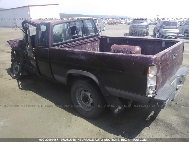 1N6HD16Y7KC346331 - 1989 NISSAN D21 KING CAB MAROON photo 3