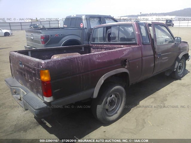 1N6HD16Y7KC346331 - 1989 NISSAN D21 KING CAB MAROON photo 4