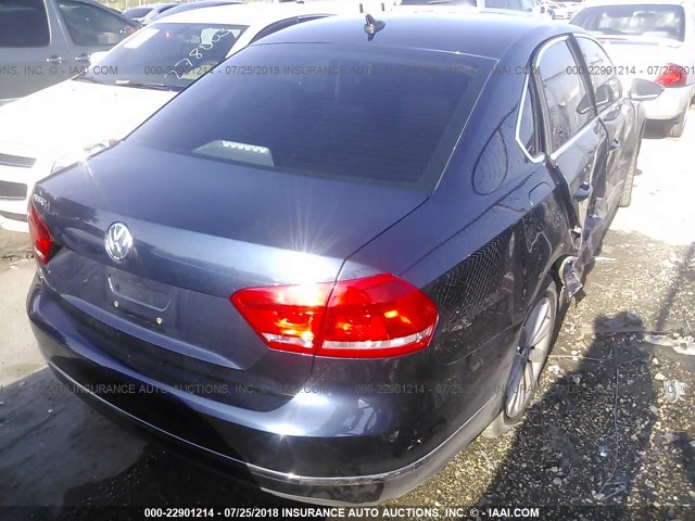 1VWCP7A37CC042840 - 2012 VOLKSWAGEN PASSAT SEL BLUE photo 4