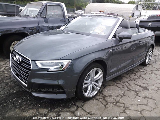 WAUY8LFF9J1036495 - 2018 AUDI A3 PREMIUM PLUS GRAY photo 2