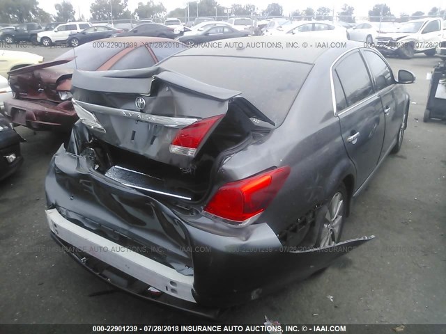 4T1BK3DB2BU423167 - 2011 TOYOTA AVALON LIMITED GRAY photo 4