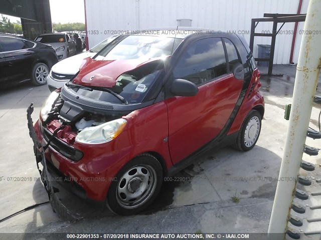 WMEEJ31X19K230195 - 2009 SMART FORTWO PURE/PASSION RED photo 2