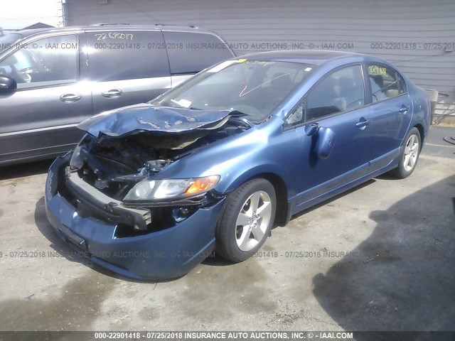 1HGFA16877L008407 - 2007 HONDA CIVIC EX BLUE photo 2