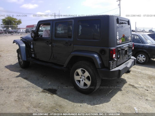 1J4GA59158L537214 - 2008 JEEP WRANGLER UNLIMITE SAHARA BLUE photo 3