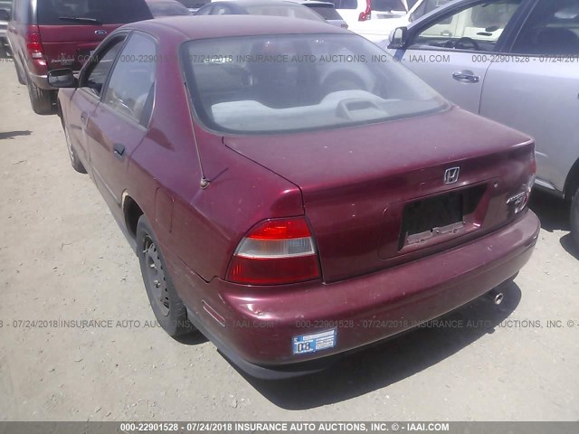 1HGCD5620RA003187 - 1994 HONDA ACCORD DX MAROON photo 3