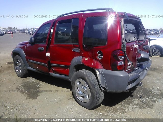 1J4GL48K06W210990 - 2006 JEEP LIBERTY SPORT RED photo 3