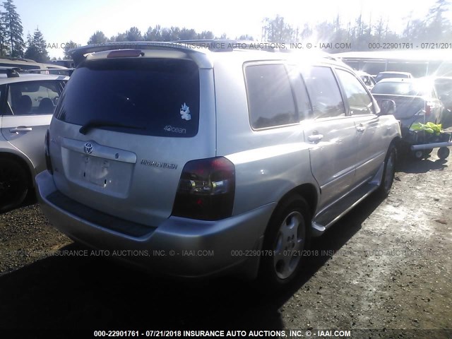 JTEDP21A840009367 - 2004 TOYOTA HIGHLANDER LIMITED SILVER photo 4