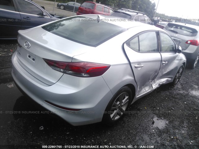 5NPD84LFXJH236564 - 2018 HYUNDAI ELANTRA SEL/VALUE/LIMITED SILVER photo 4