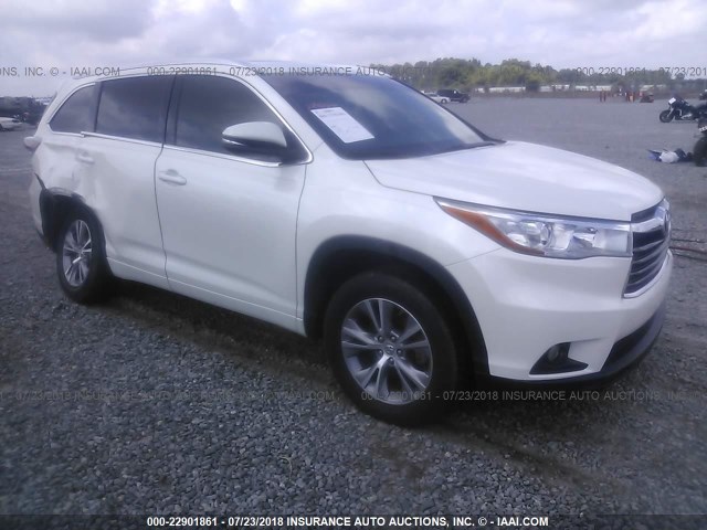 5TDKKRFH1FS054109 - 2015 TOYOTA HIGHLANDER XLE თეთრი ფოტო 1