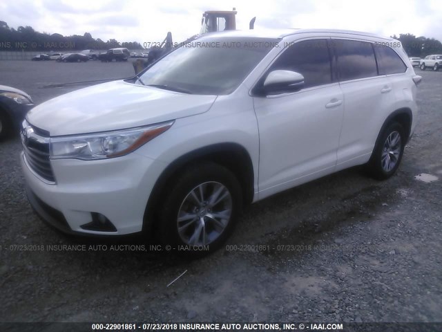 5TDKKRFH1FS054109 - 2015 TOYOTA HIGHLANDER XLE თეთრი ფოტო 2