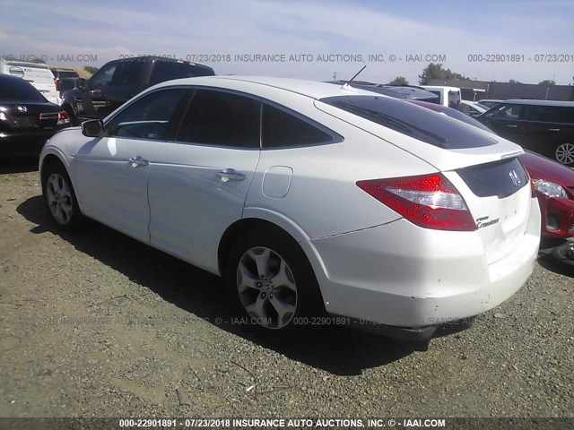 5J6TF2H59AL004078 - 2010 HONDA ACCORD CROSSTOUR EXL WHITE photo 3