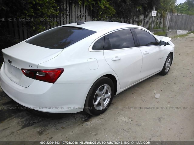 1G1ZC5ST1GF226325 - 2016 CHEVROLET MALIBU LS WHITE photo 4