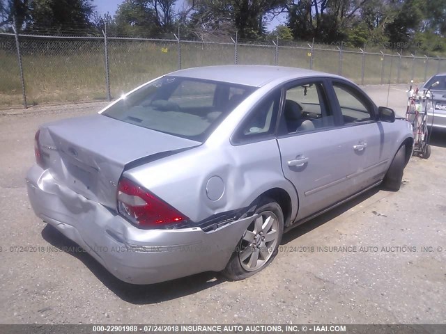 1FAFP24115G106983 - 2005 FORD FIVE HUNDRED SEL SILVER photo 4