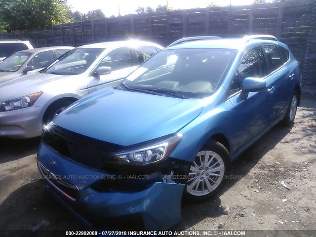 4S3GTAD64H3724553 - 2017 SUBARU IMPREZA PREMIUM PLUS BLUE photo 2