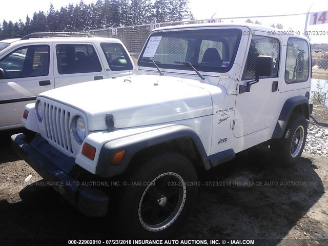 1J4FA49S0YP747680 - 2000 JEEP WRANGLER / TJ SPORT WHITE photo 2