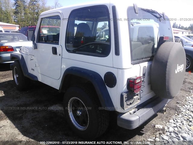 1J4FA49S0YP747680 - 2000 JEEP WRANGLER / TJ SPORT WHITE photo 3