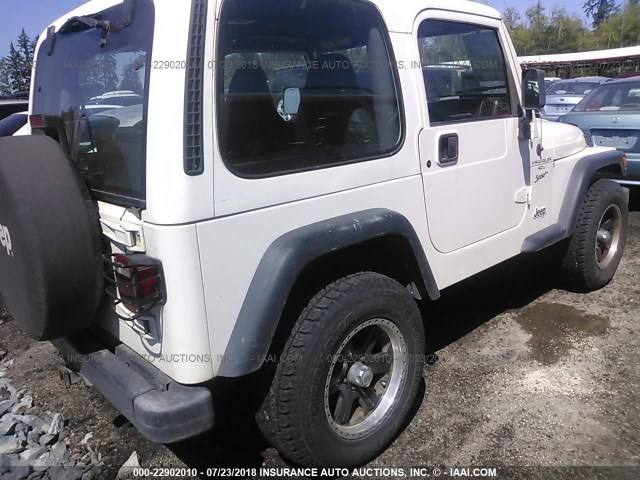 1J4FA49S0YP747680 - 2000 JEEP WRANGLER / TJ SPORT WHITE photo 4