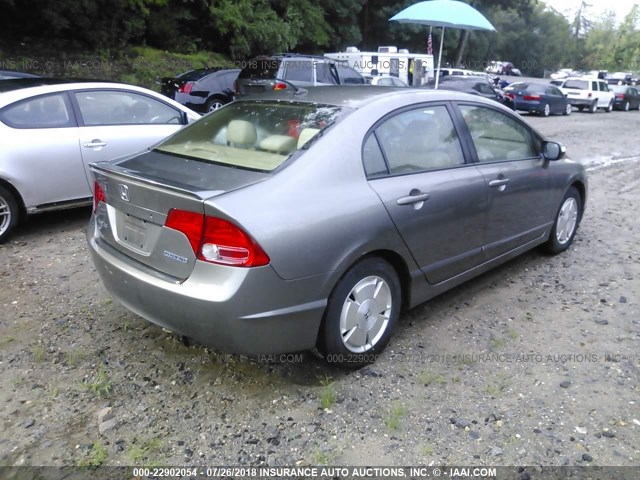 JHMFA36206S010153 - 2006 HONDA CIVIC HYBRID GRAY photo 4