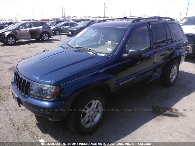 1J4G258N2YC362213 - 2000 JEEP GRAND CHEROKEE LIMITED BLUE photo 2